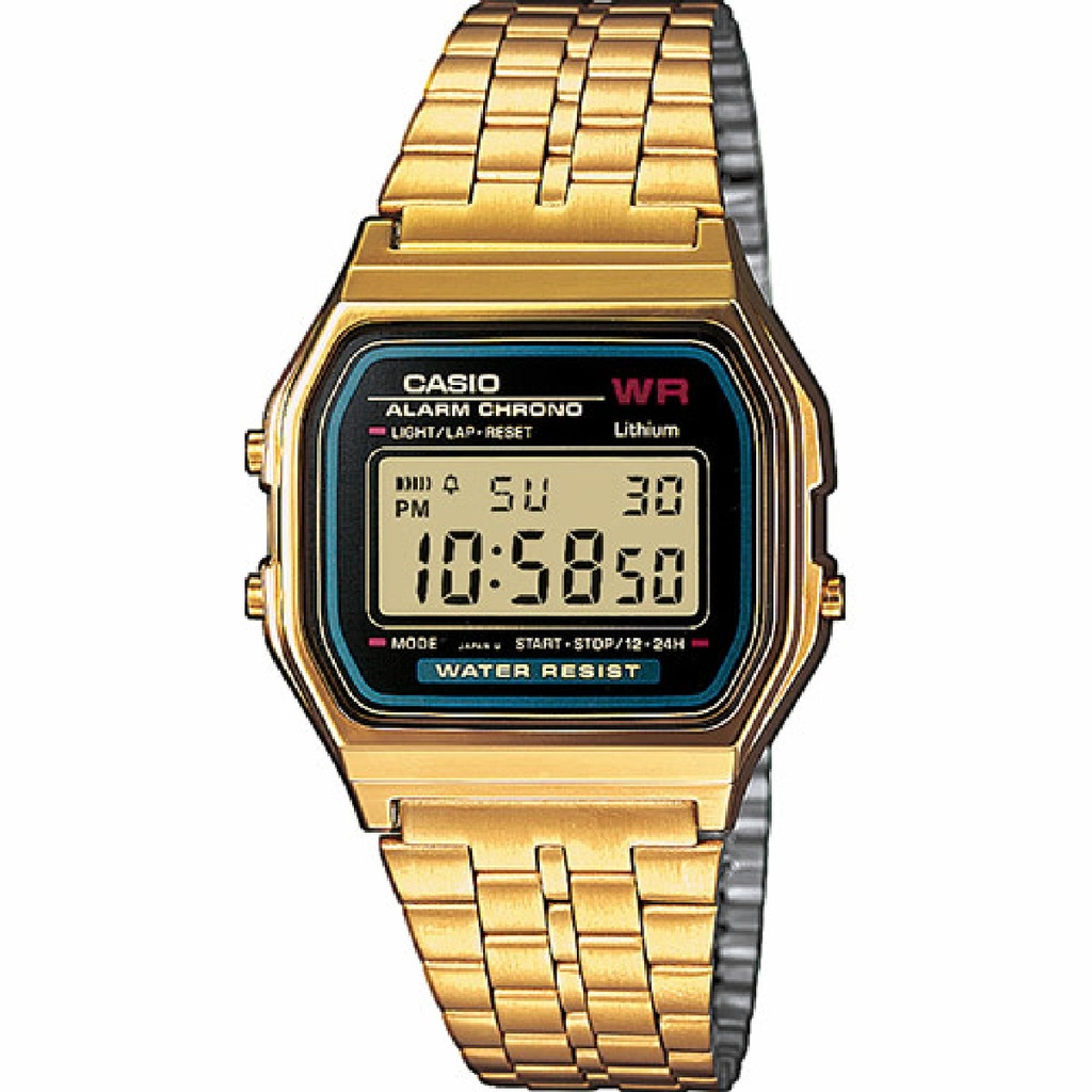 Reloj Casio Vintage Iconic Unisex Dorado Caja Negra