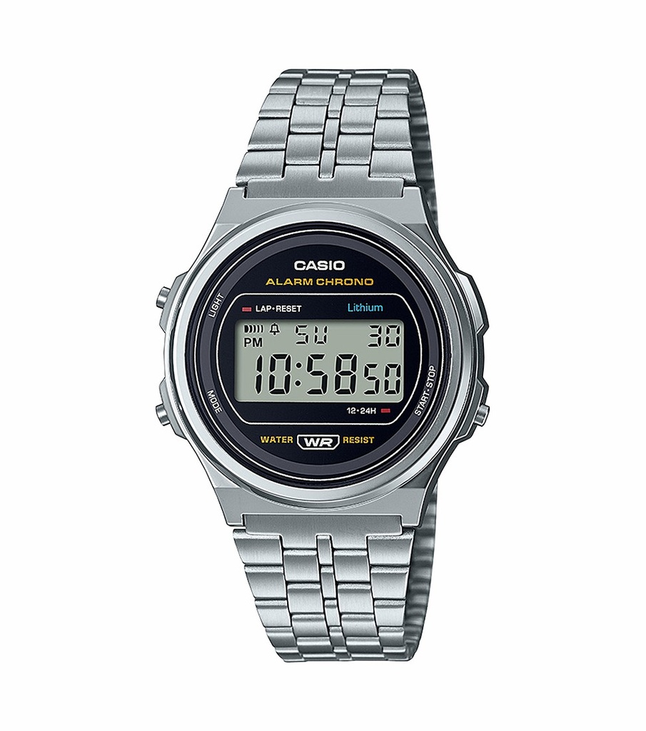 Reloj Casio Retro Unisex Vintage Acero Plateado A171WE-1AEF