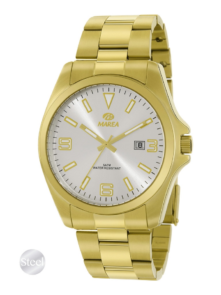 RELOJ MAREA HOMBRE ACERO DORADO