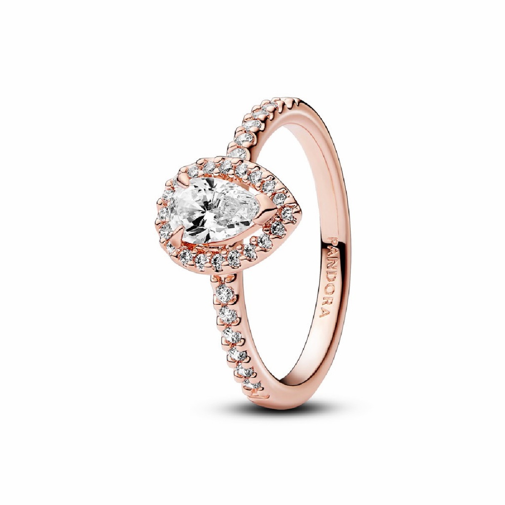 Anillo Pandora Rose Halo de Pera Brillante