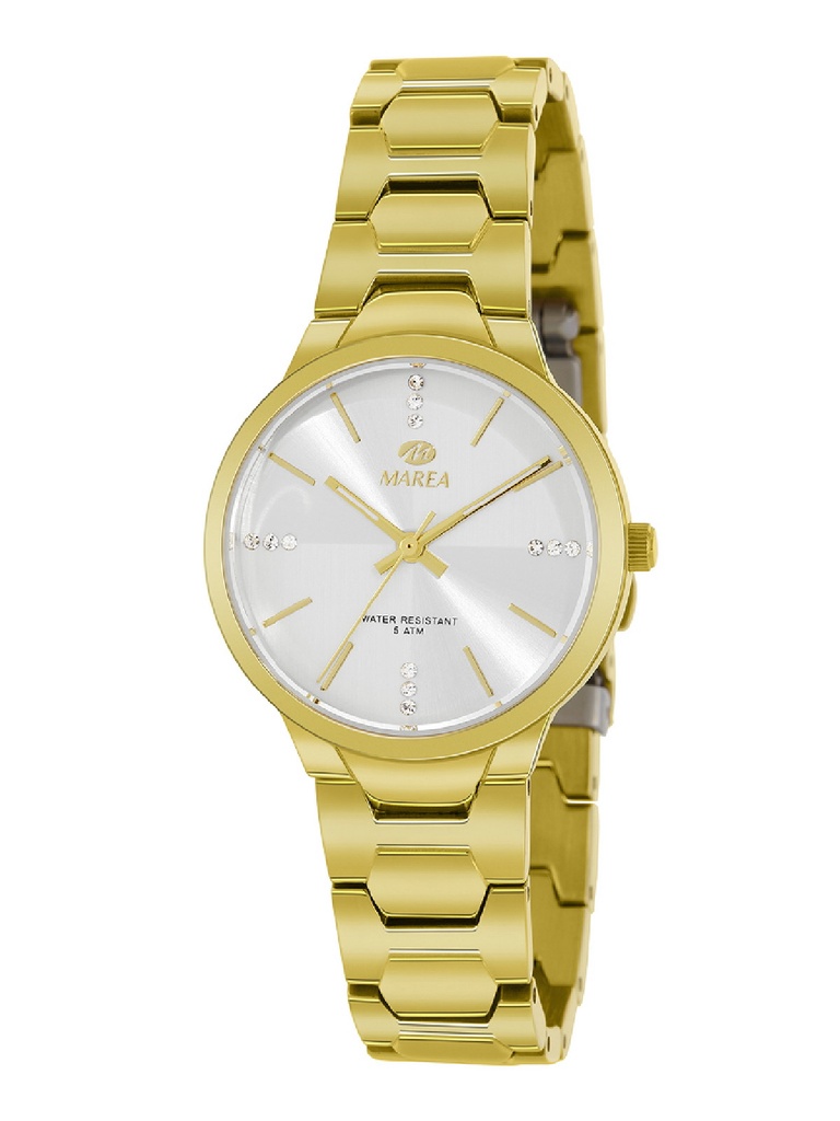 Reloj Marea Mujer Acero Dorado y Circonitas