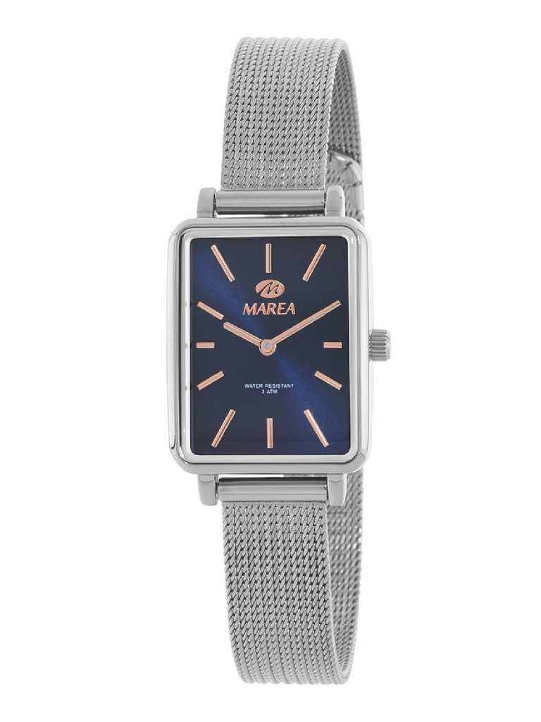 Reloj Marea Mujer Acero & Esfera cuadrada azul