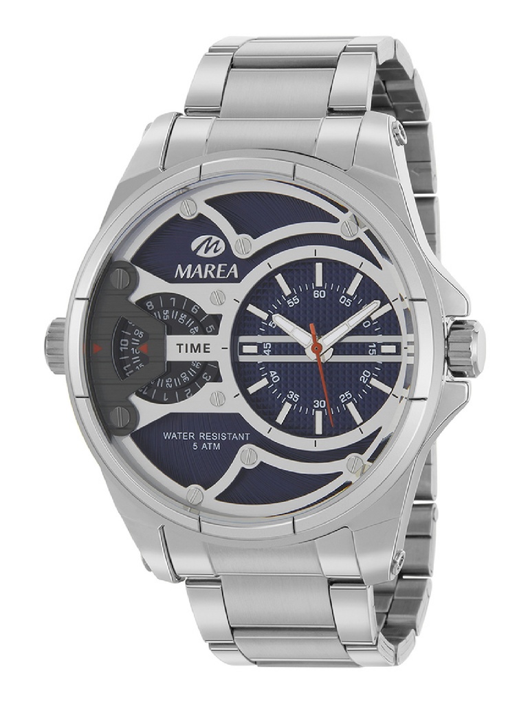 Reloj Marea Hombre Acero Multlifunción Esfera azul