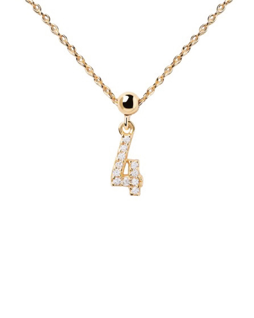 Charm PDPaola Nº 4 Plata Baño Oro y Circonitas CH01-006-U