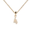 Charm PDPaola Nº 4 Plata Baño Oro y Circonitas CH01-006-U