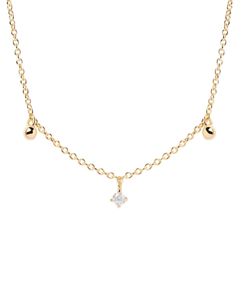 COLLAR PDPAOLA LOVE TRIANGLE GOLD CZ BL