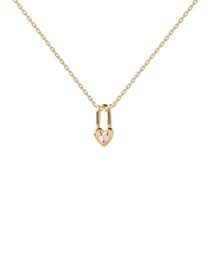 Collar PDPaola Candado Corazon Gold CZ  CO01-510-U