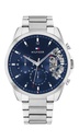 Reloj Tommy Hilfiger Hombre Baker Multifunción Acero Plateado y Esfera Azul 1710448