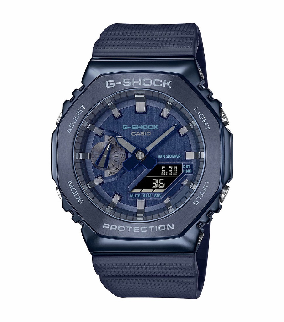 Reloj Casio Hombre G-Shock Bisel Metálico Azul Navy GM-2100N-2AER