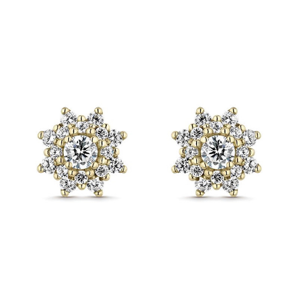 Pendientes Litta Fiore Rosera con Circonitas Oro Amarillo LEA-201-812-UU