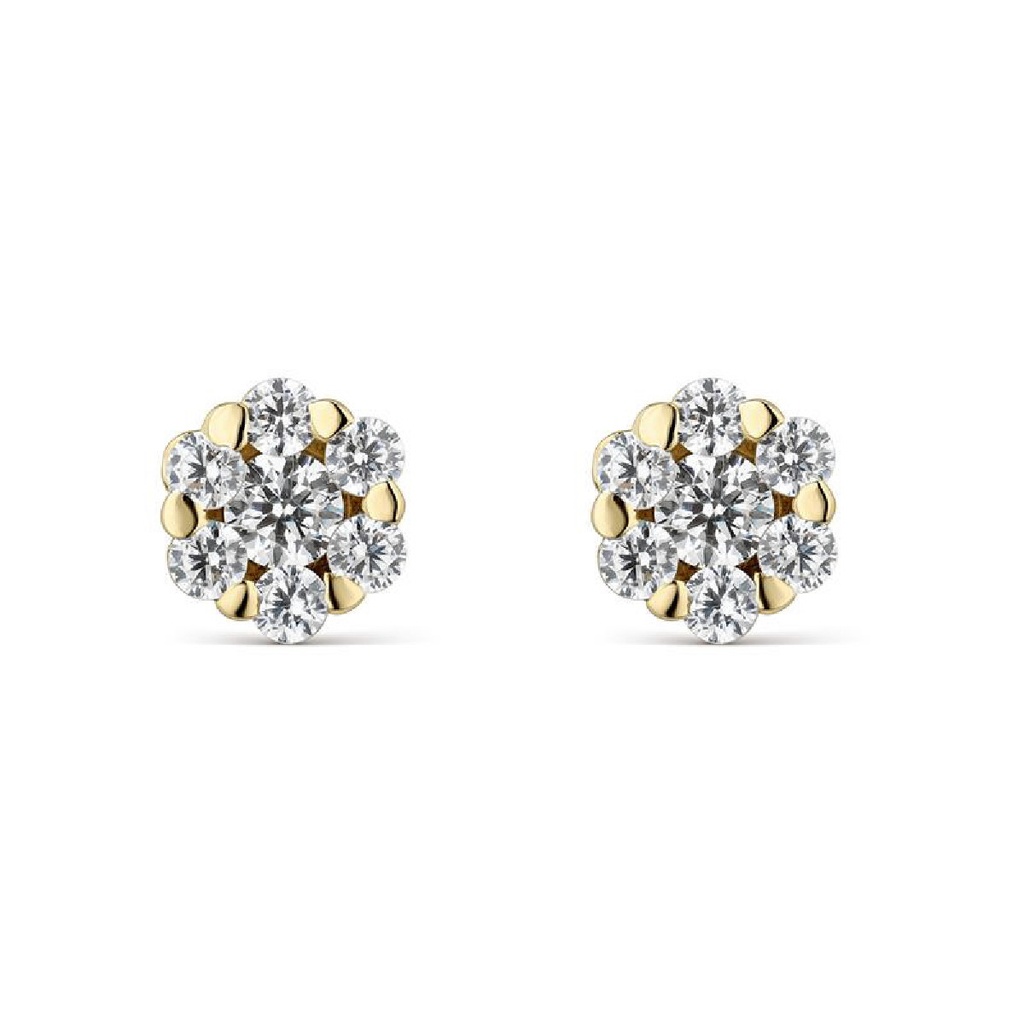 Pendientes Litta Fiore Oro Amarillo Flor Circonitas LEA-201-815-UU