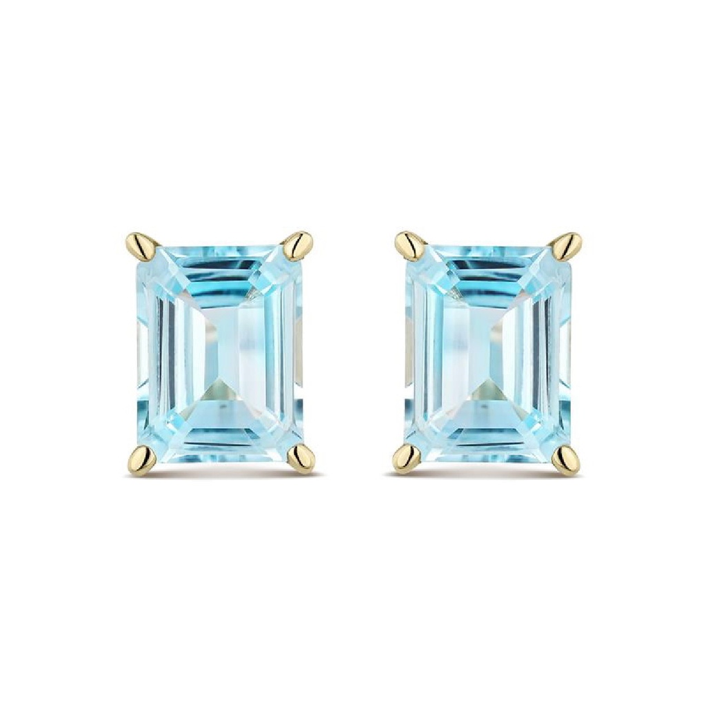 Pendientes Litta Fiore Oro Amarillo Topacios Azules LEA-215-805-UU