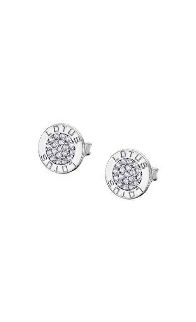 Pendientes Lotus Silver Logo plata con circonitas