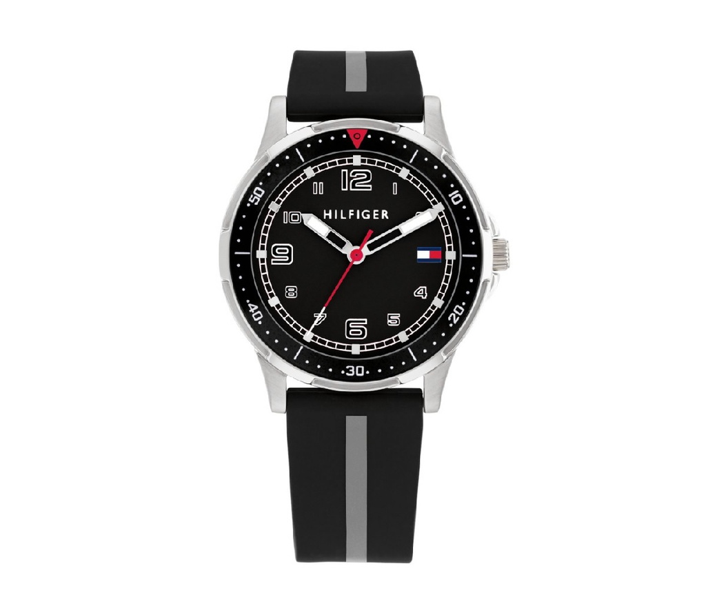 Reloj Tommy Hilfiger Niño Analógico Acero Correa Silicona Negro-Gris 1720034