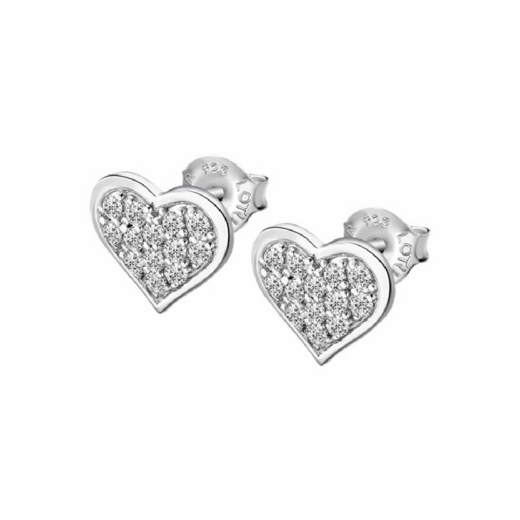 Pendientes Lotus Silver Moments Corazon Circonitas y Plata