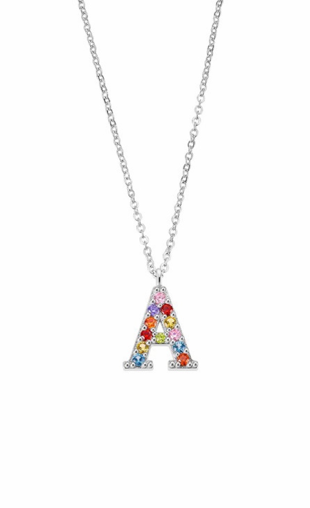 Collar Lotus Sivler Mujer Letra A Multicolor LP3426-1/A