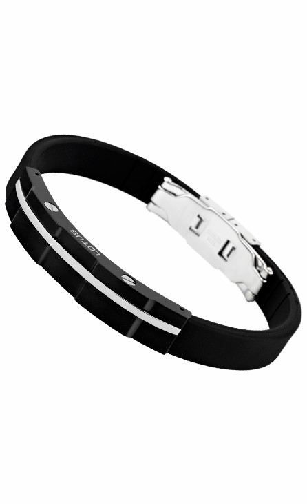 Pulsera Lotus Style Hombre Acero Inox Negro LS1316-2/2