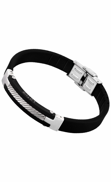 Pulsera Lotus Style Hombre Acero Inox Negra LS1522-2/2