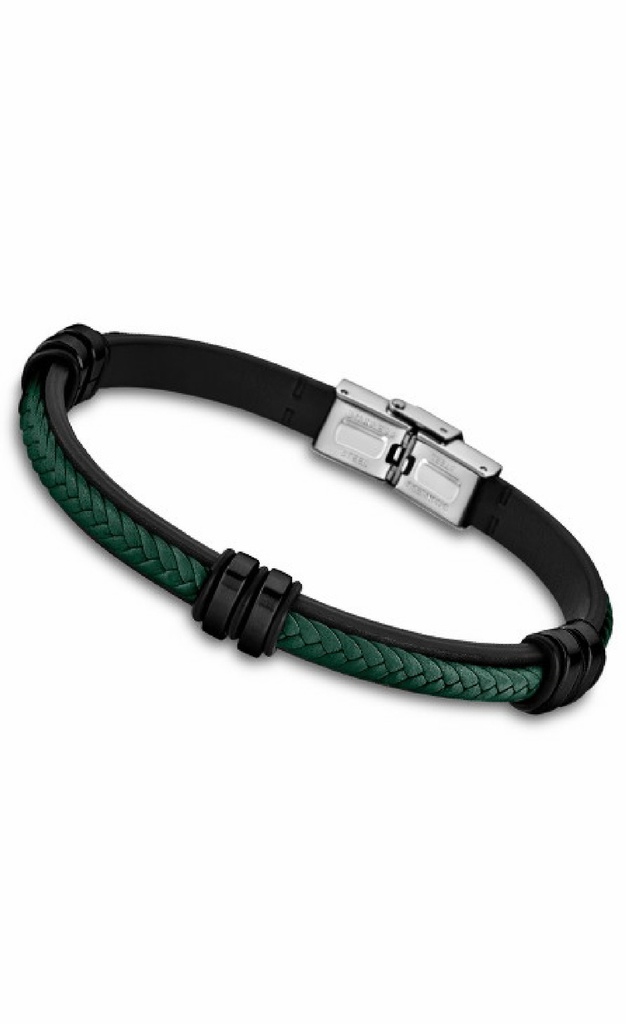 Pulsera Lotus  Style Urban Hombre Acero y  Piel Bicolor LS1829-2/8