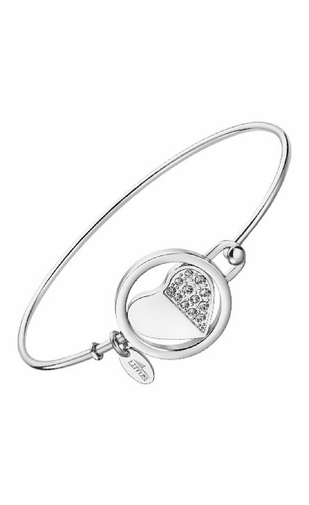 Pulsera Lotus Style Mujer Corazón Acero Inox y Circonitas LS2014-2/4