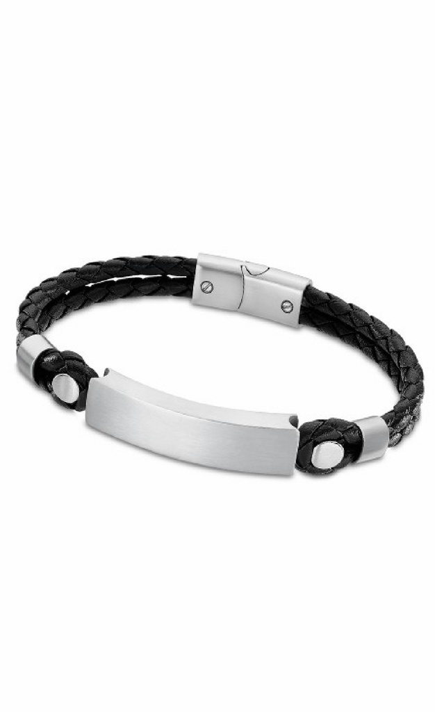 Pulsera Lotus Style Hombre Dark Style Piel Negra LS2103-2/2