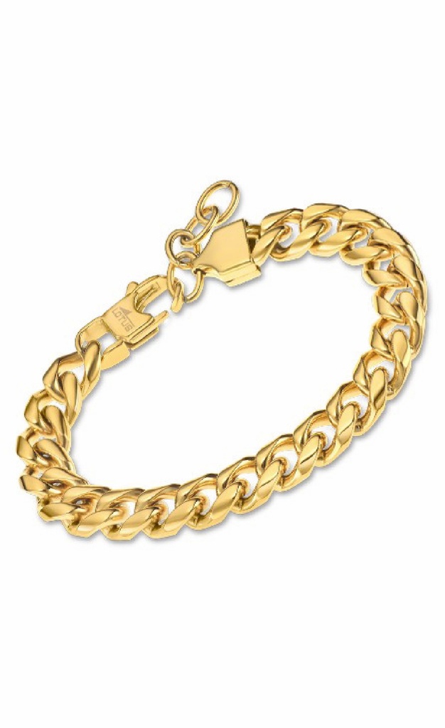 Pulsera Lotus Style Hombre Cadenas Acero baño oro