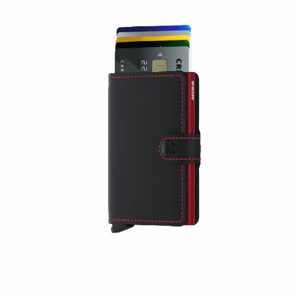 Cartera Secrid Miniwallet Matte Black & Red