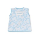 Babero Camiseta Tous Baby Abrochado en Espalda Kaos Azul Celeste RUS-09-67