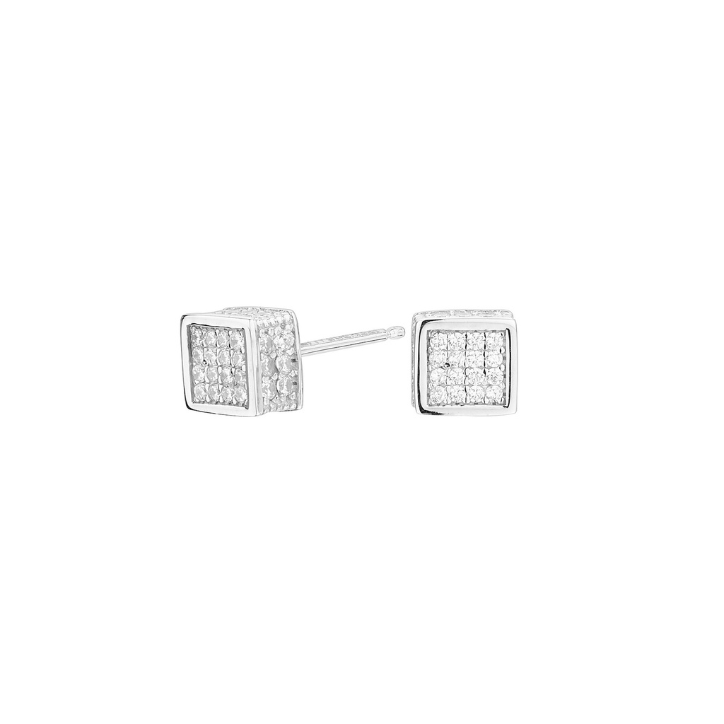 Pendientes Itemporality Cube cuadrados plata