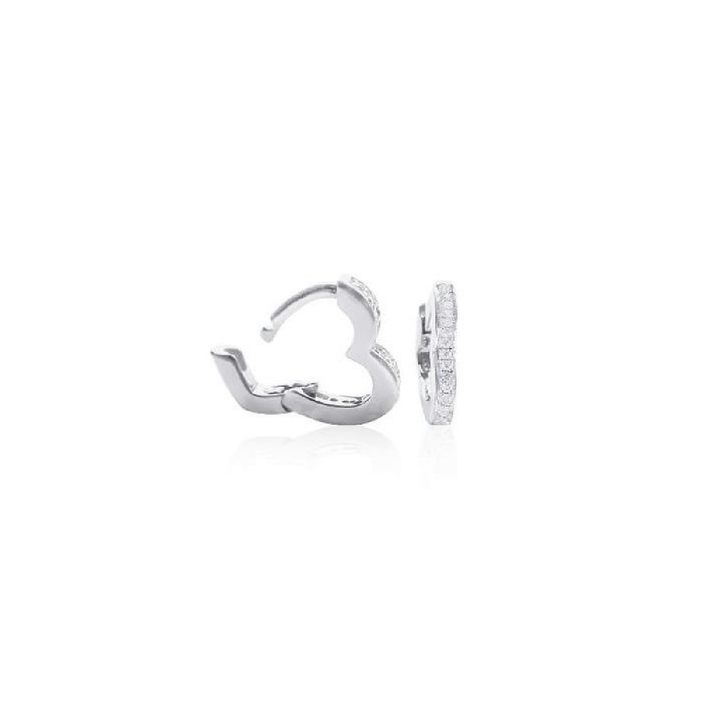 Pendientes Itemporality Secret Corazón Plata Rodiada y Circonitas