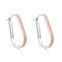 Pendientes Itemporality Aro Ovalado Plata baño bicolor