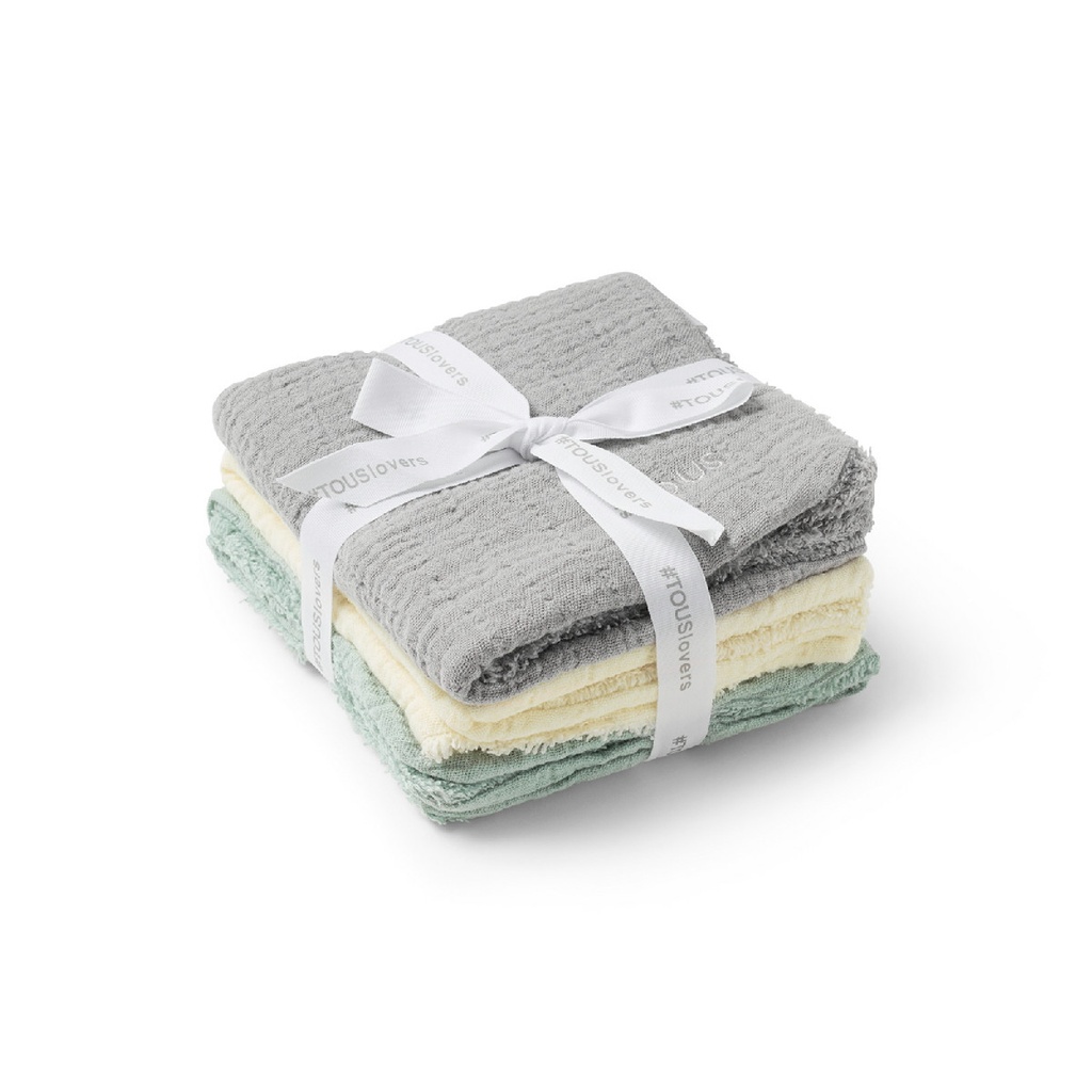 Pack de 3 Mini gasas Tous Baby SMuse Gris