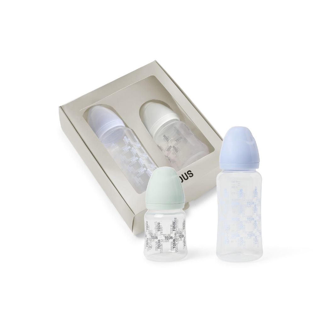 Pack 2 Biberones Tous Baby Square azul celeste