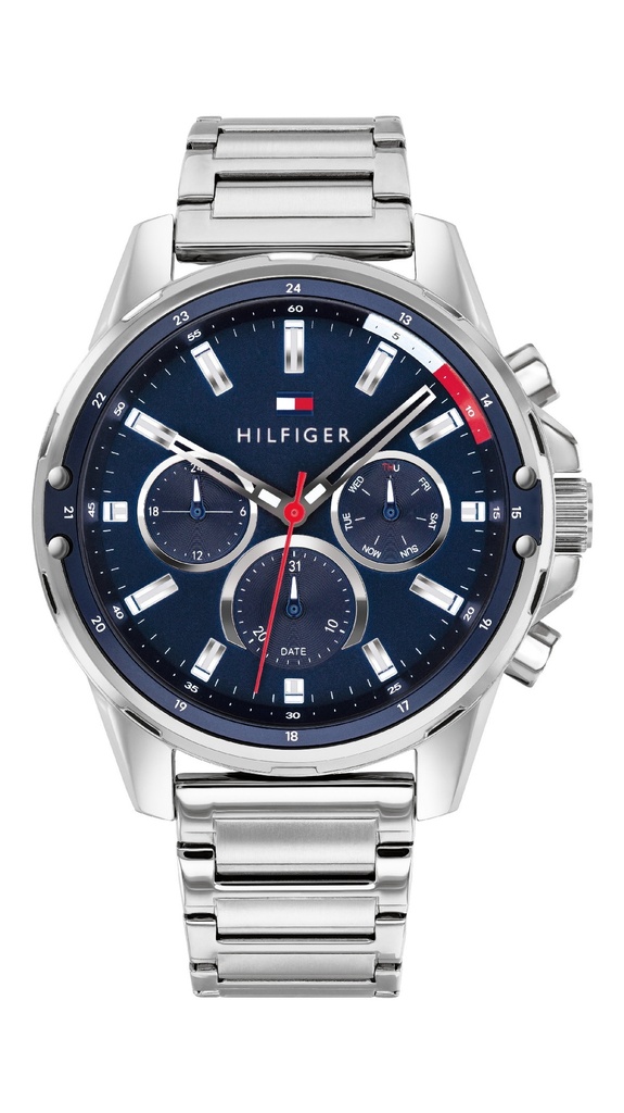 Reloj Tommy Hilfiger Hombre Mason Multifunción Acero Inox Esfera Azul 1791788
