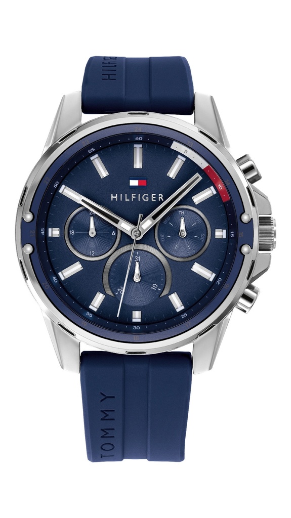 Reloj Tommy Hilfiger Hombre Mason Multifunción Silicona Azul 1791791