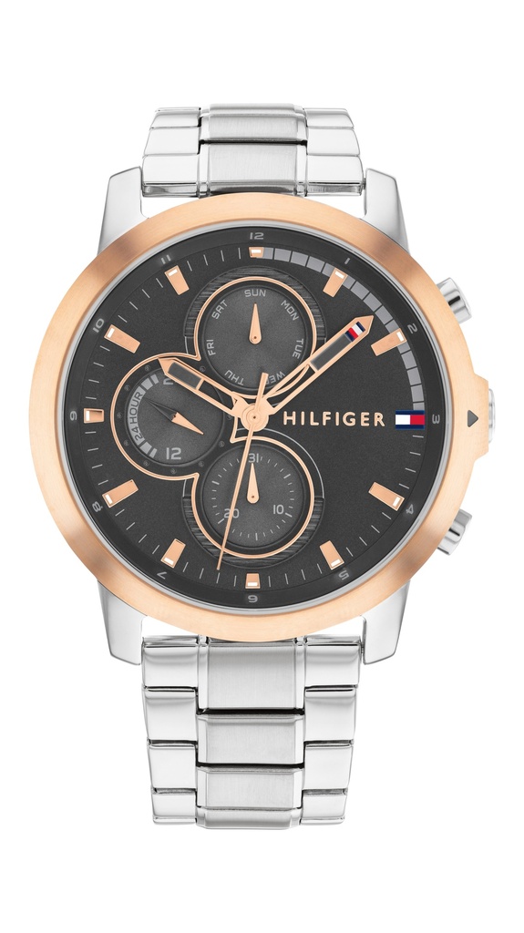 Reloj Tommy Hilfiger Hombre Jameson Multifunción Acero Bicolor Plateado IP Rose 1792050