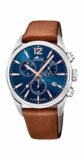 [18691/2] Reloj Lotus Chrono Hombre Piel marrón esfera azul