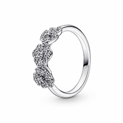 Anillo Pandora Triple Flor Pensamiento 190786C01