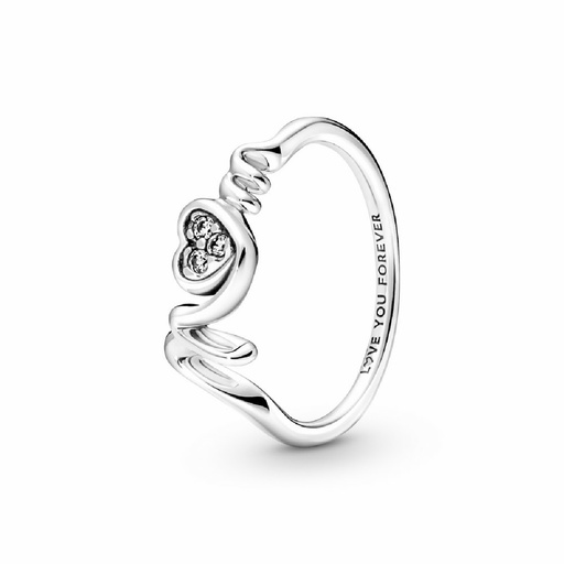 Anillo Pandora Corazón de Madre en Pavé