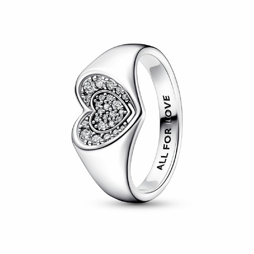 Anillo Pandora Sello Corazón Radiante en Pavé 192491C01