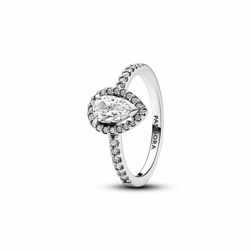 Anillo Pandora Halo de Pera Brillante
