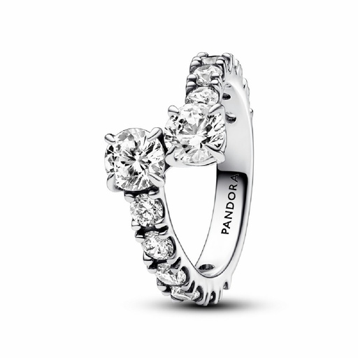 Anillo Pandora de banda superpuesta billante 193149C01