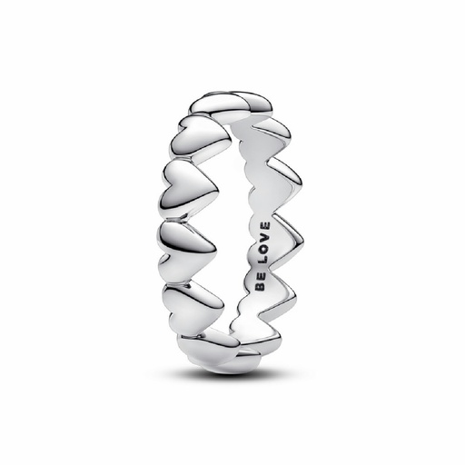 Anillo Pandora Fila de Corazones