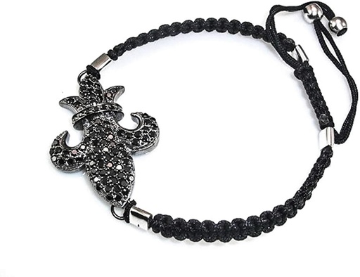 [10PU350004] Pulsera Salvatore Plata Mujer Rutenio Algodón - Flor Lys 10PU350004