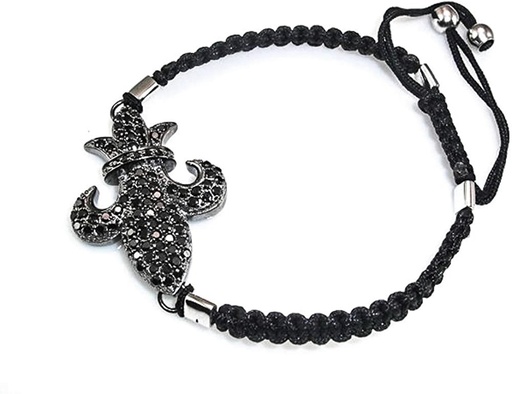 [10PU350004] Pulsera Salvatore Plata Mujer Rutenio Algodón - Flor Lys