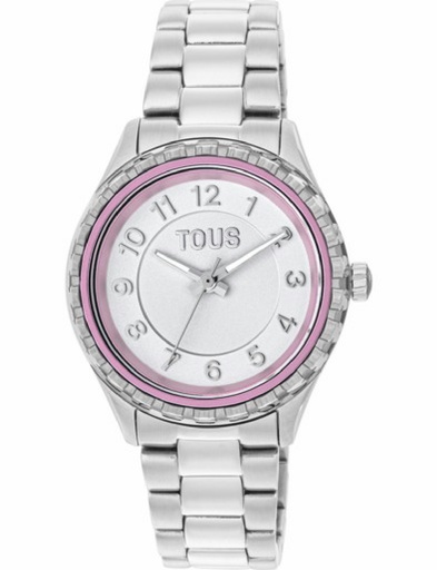 [200351081] Reloj Tous Mujer T-Bear Analógico Acero Inoxidable Dial Malva 200351081