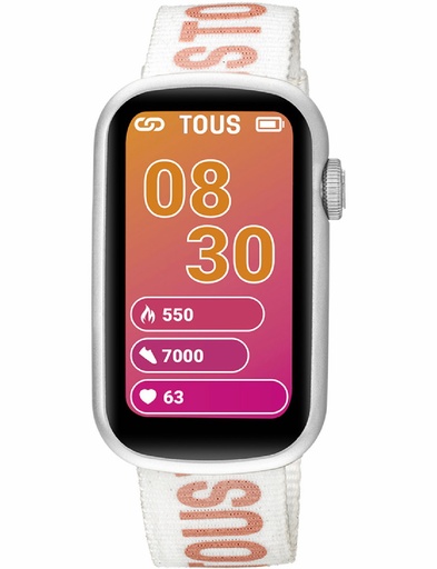 [200351087] Reloj Tous Smartwatch Mujer T-Band Correa Intercambiable Nylon/Silicona Blanco/Rosa