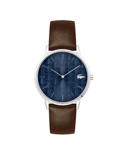 [2011307] Reloj Lacoste Crocoring Hombre Corre piel marrón & esfera azul
