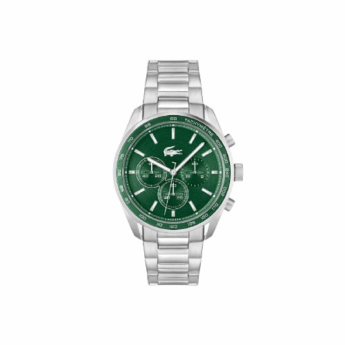 [2011346] Reloj Lacoste Hombre Boston Acero Plateado Esfera Verde 2011346