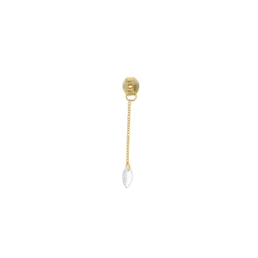 [213CH065] Charm Salvatore Plata Chapado Dorado Cadena Circonita Blanca 213CH065